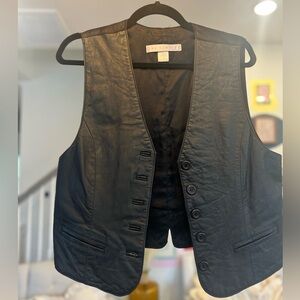 The Limited Black Leather Vest